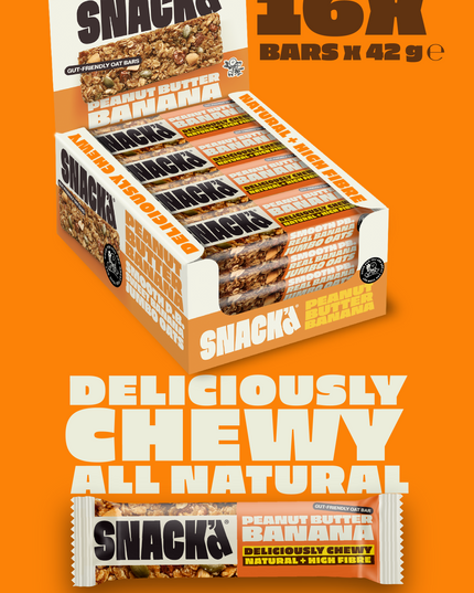 Peanut Butter & Banana Gut-Friendly Oat Bars (16 Pack)