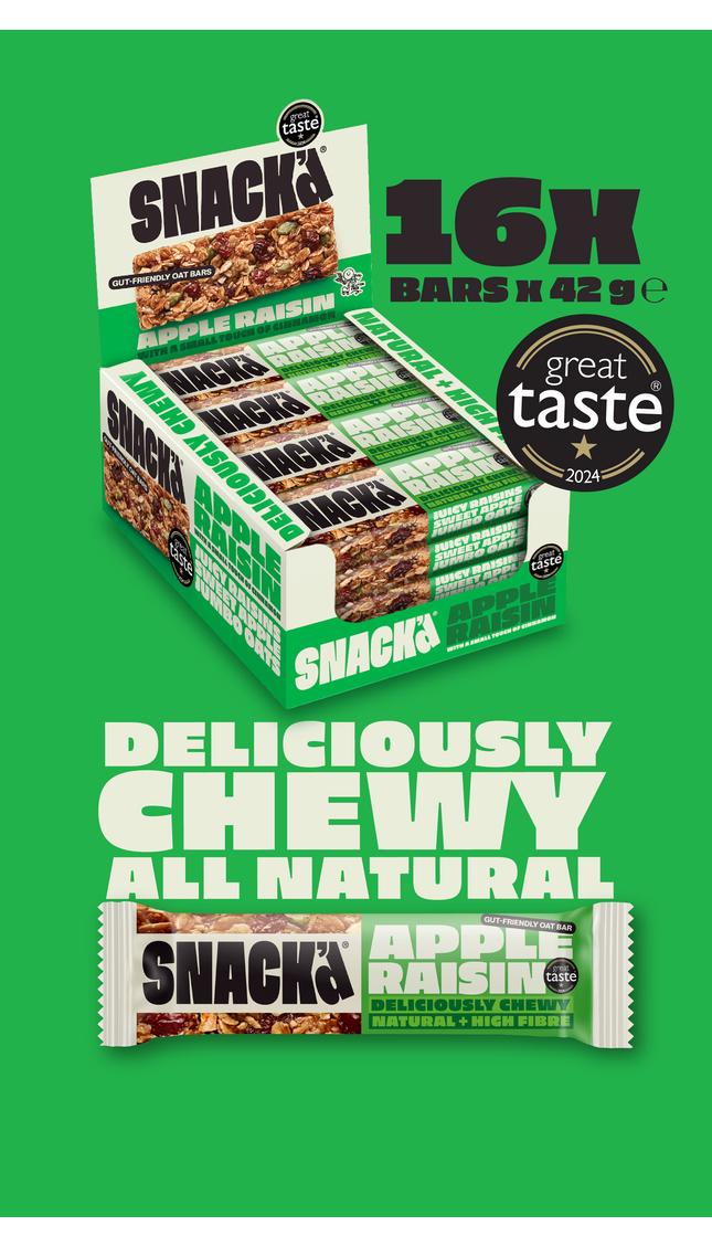 Apple & Raisin Gut-Friendly Oat Bars (16 Pack)