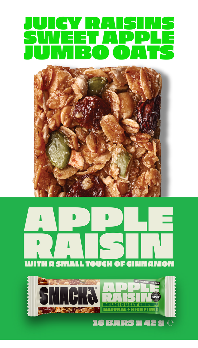 Apple & Raisin Gut-Friendly Oat Bars (16 Pack)