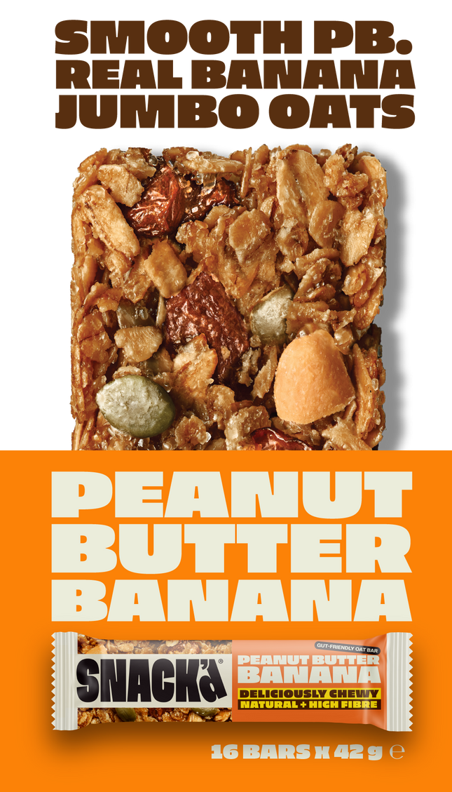 Peanut Butter & Banana Gut-Friendly Oat Bars (16 Pack)
