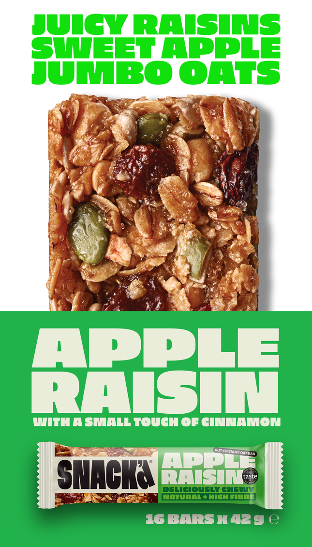 Apple & Raisin Gut-Friendly Oat Bars (16 Pack)