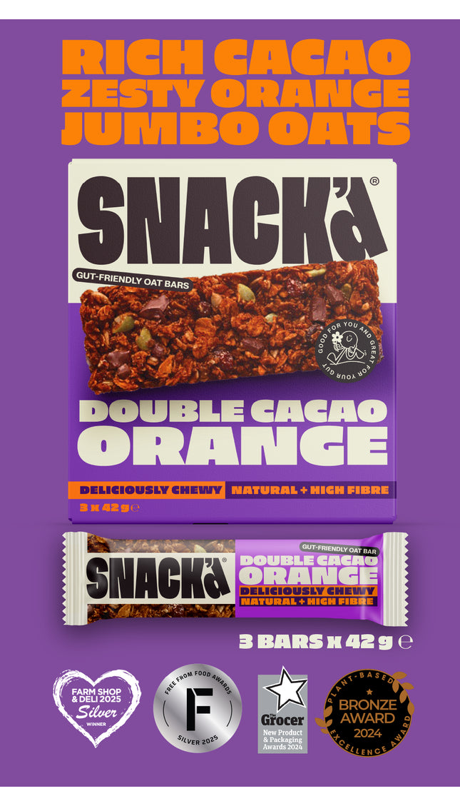 DOUBLE CACAO & ORANGE GUT-FRIENDLY OAT BARS TASTER PACK (3 PACK)