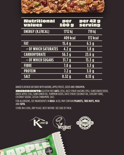 APPLE & RAISIN GUT-FRIENDLY OAT BARS TASTER PACK (3 PACK)