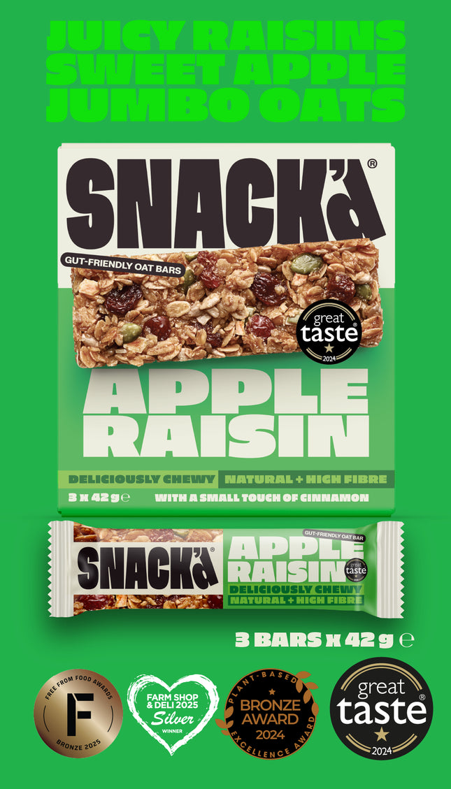 APPLE & RAISIN GUT-FRIENDLY OAT BARS TASTER PACK (3 PACK)
