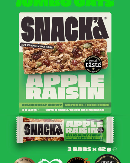 APPLE & RAISIN GUT-FRIENDLY OAT BARS TASTER PACK (3 PACK)