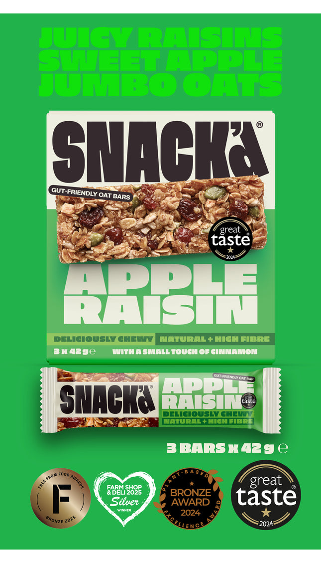 APPLE & RAISIN GUT-FRIENDLY OAT BARS TASTER PACK (3 PACK)